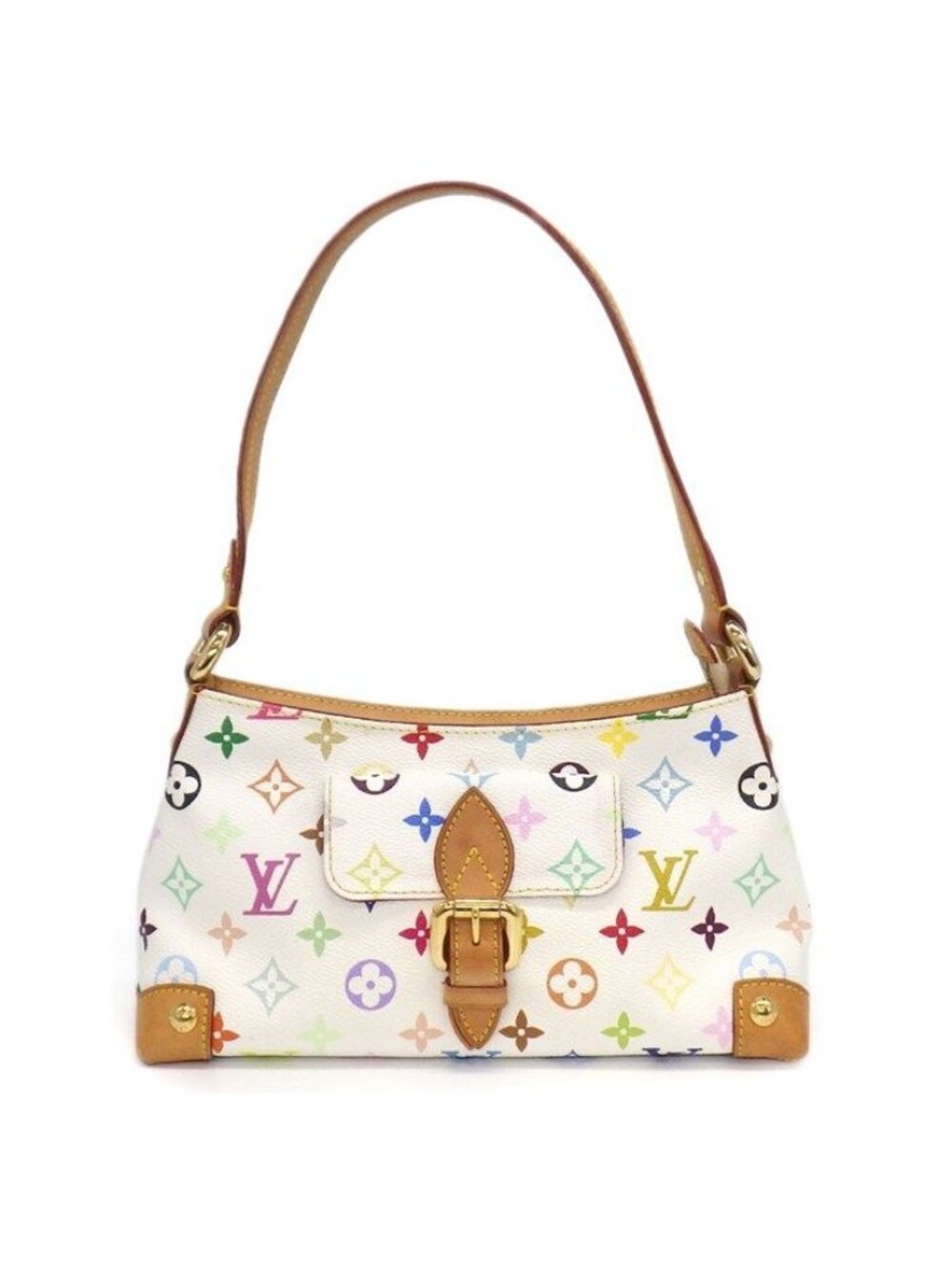 Louis Vuitton Shoulder Bag Eliza Blanc Monogram Multicolor Leather Gold